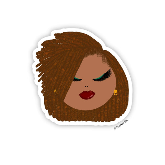 Annt, Brown Locs Waterproof Sticker