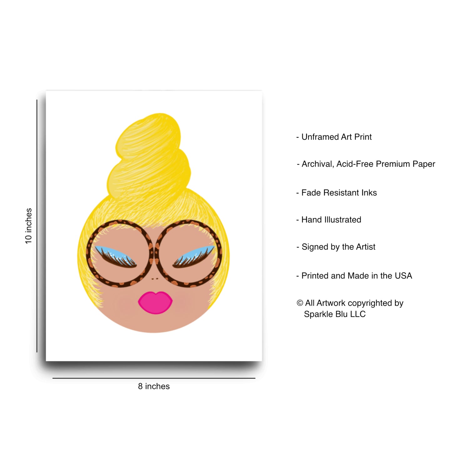 Joan Unframed Art Print, Blonde Hair, 8x10"