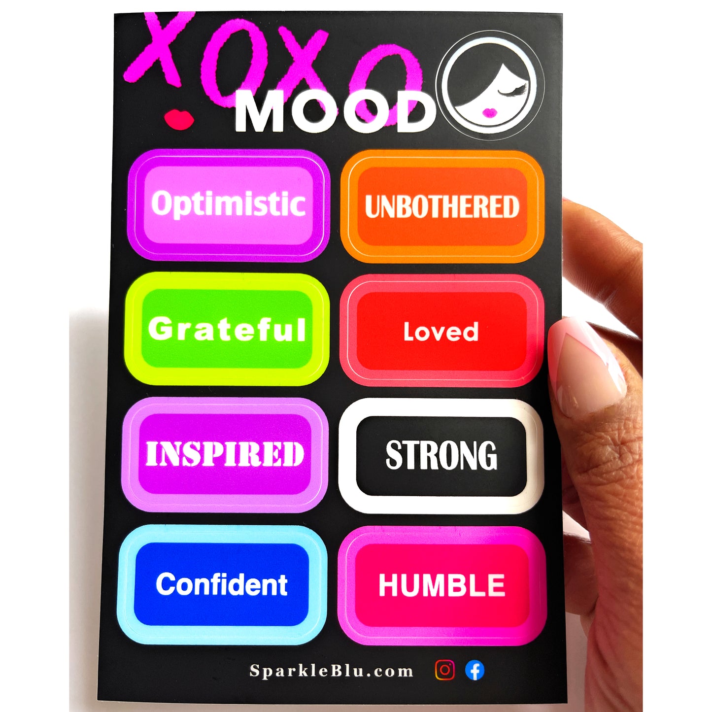 Mood Sticker & Decal Sheet, 9 Colorful Stickers