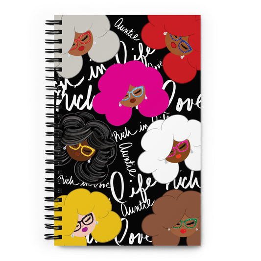 Rich Aunties Bold & Glossy 5.5x8.5" Spiral Notebook