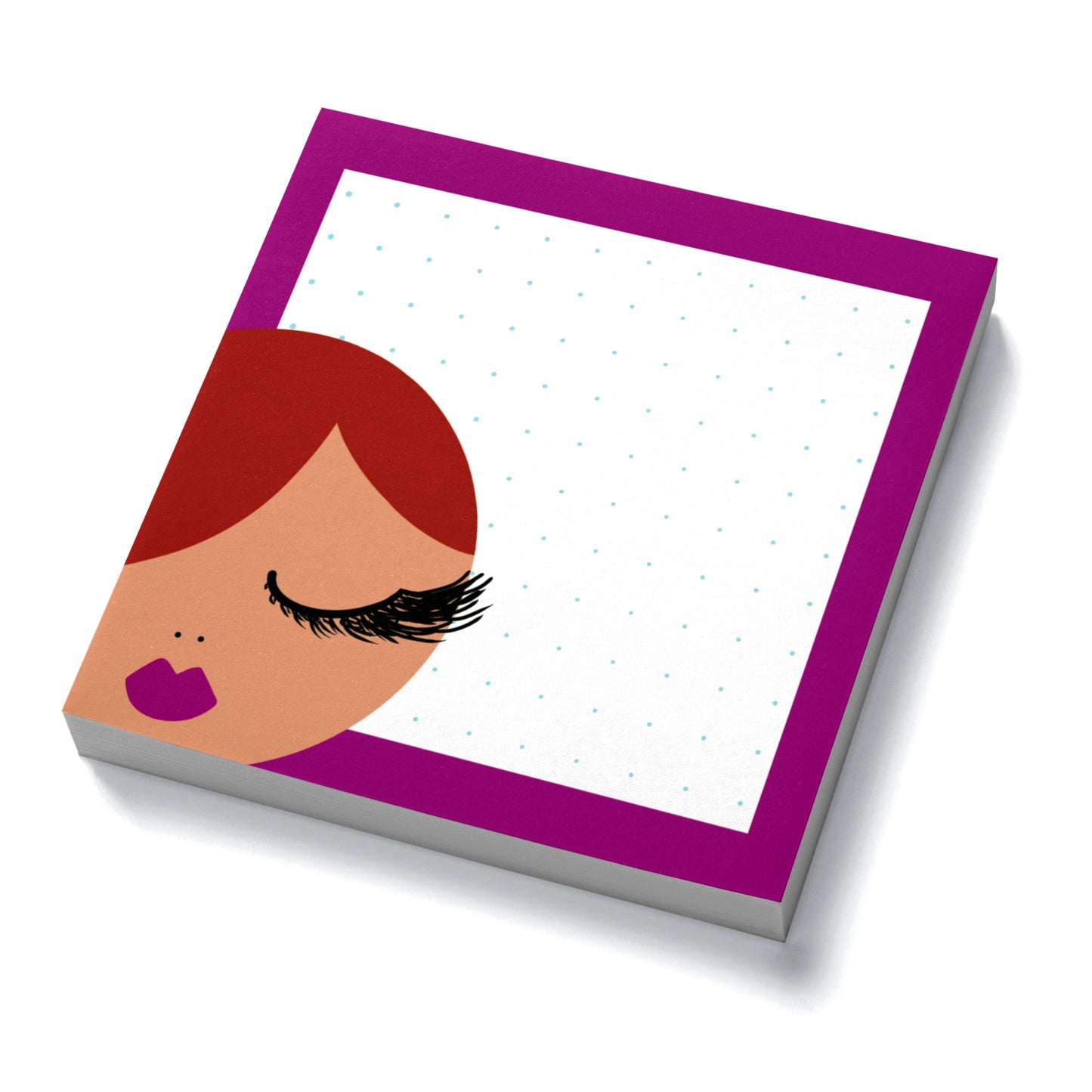 woman with brown hair post it notes
