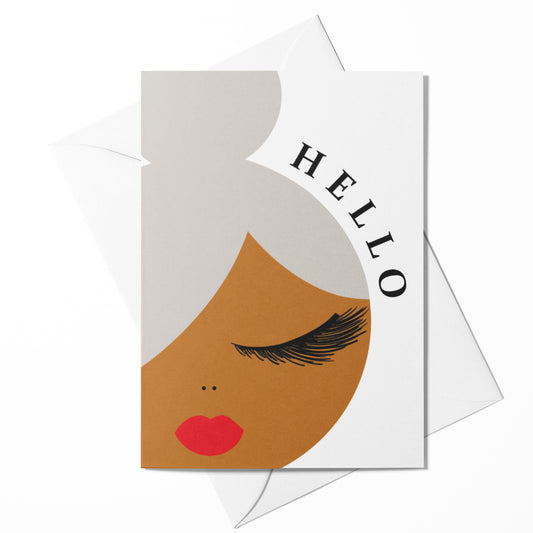 gray hair woman greeting card