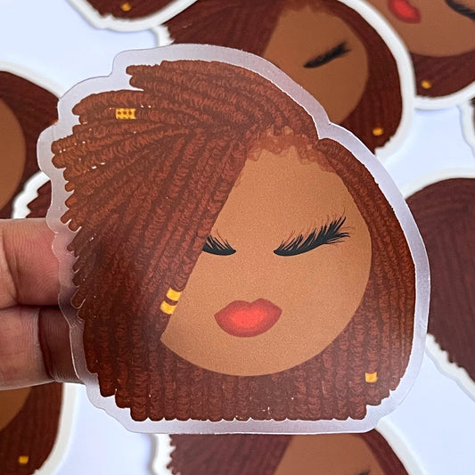 Wendy, Red Locs CLEAR Sticker
