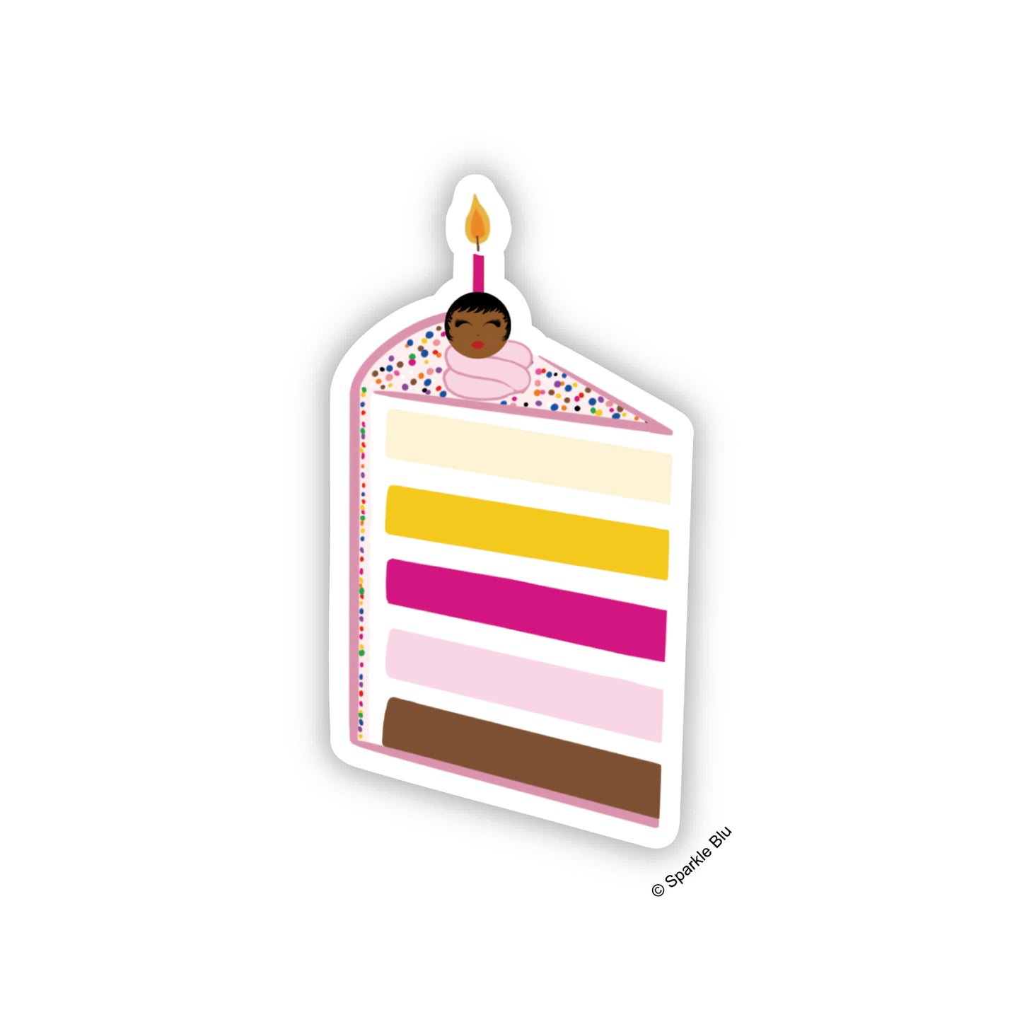 Cake Slice Birthday Celebration Sticker