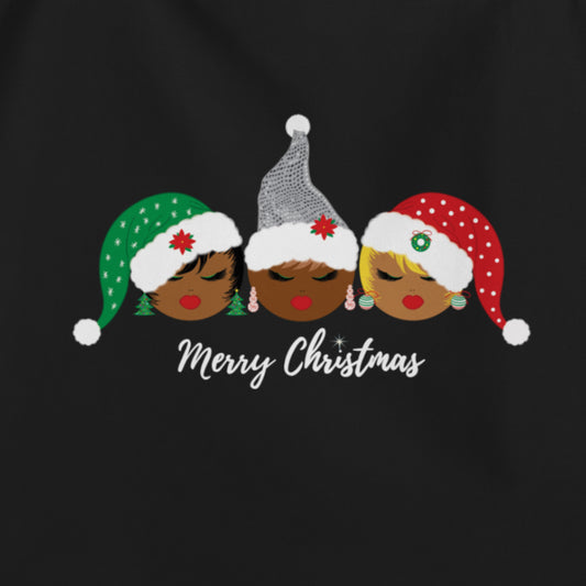 Sleigh Sisters Merry Christmas, Large Tote Bag