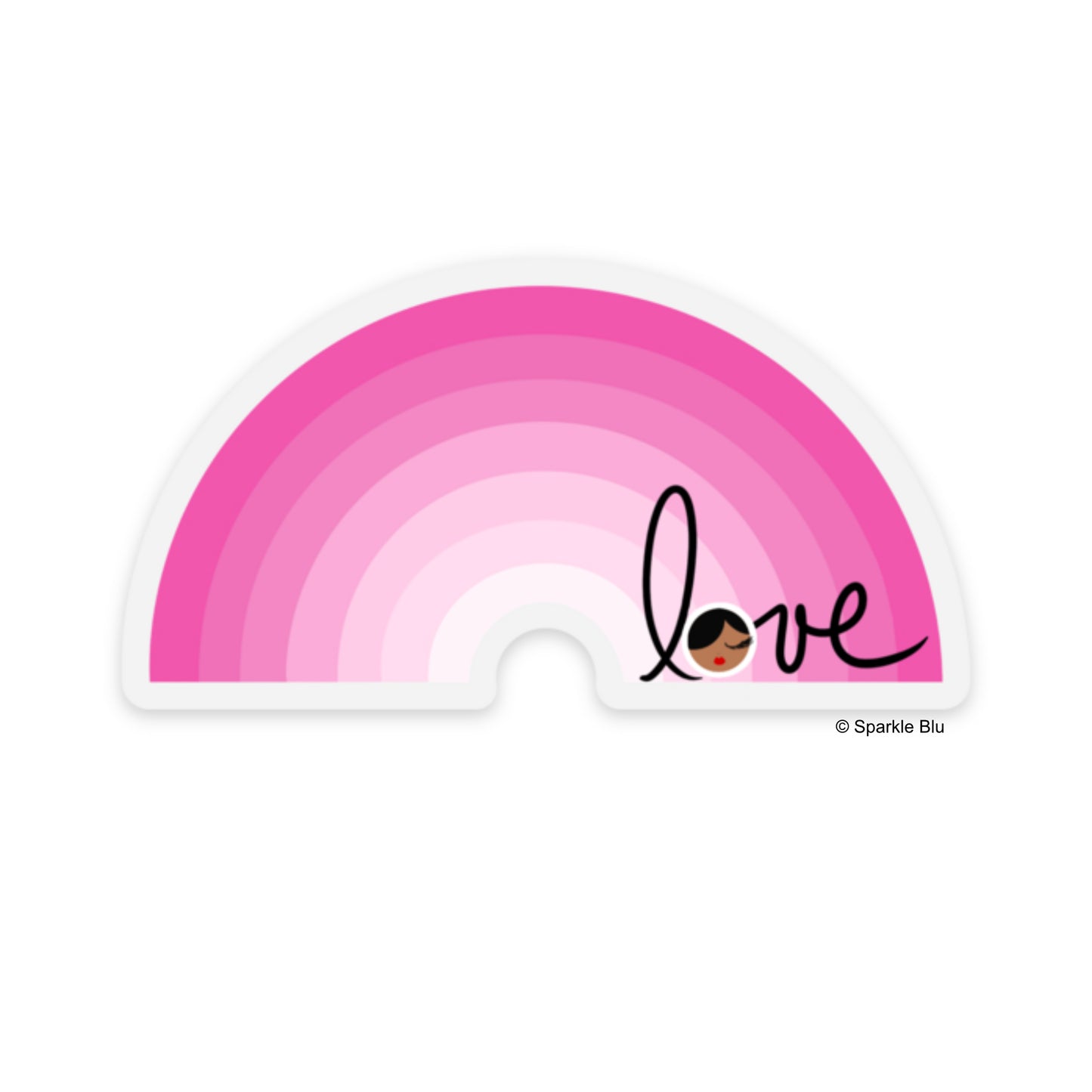 Love's Rainbow Clear Pink Sticker
