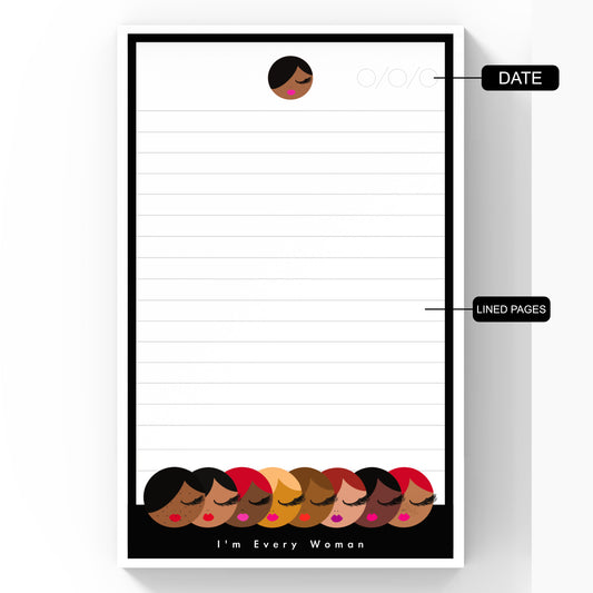 I'm Every Woman Lined Notepad, 5x7"- Larger & Updated Design