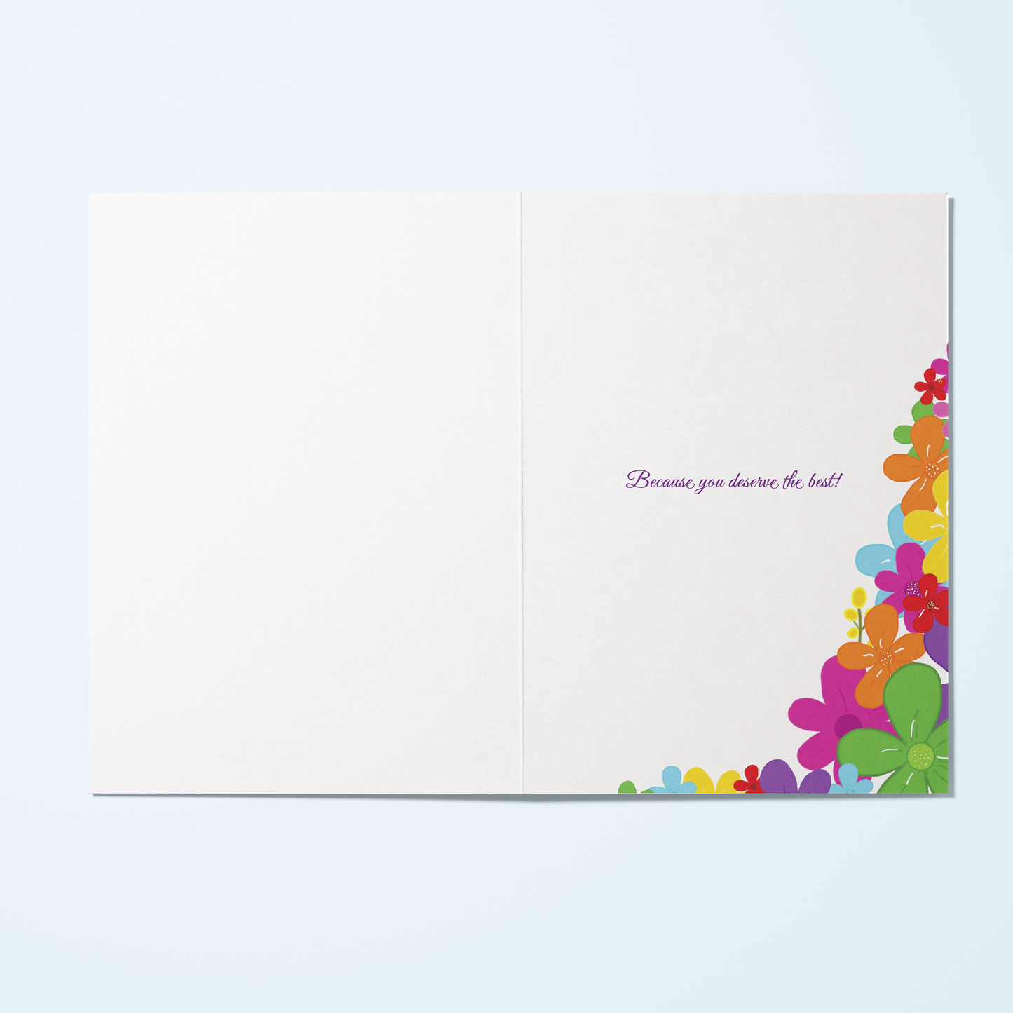 inside Greeting card with hand-drawn Black woman with flowers