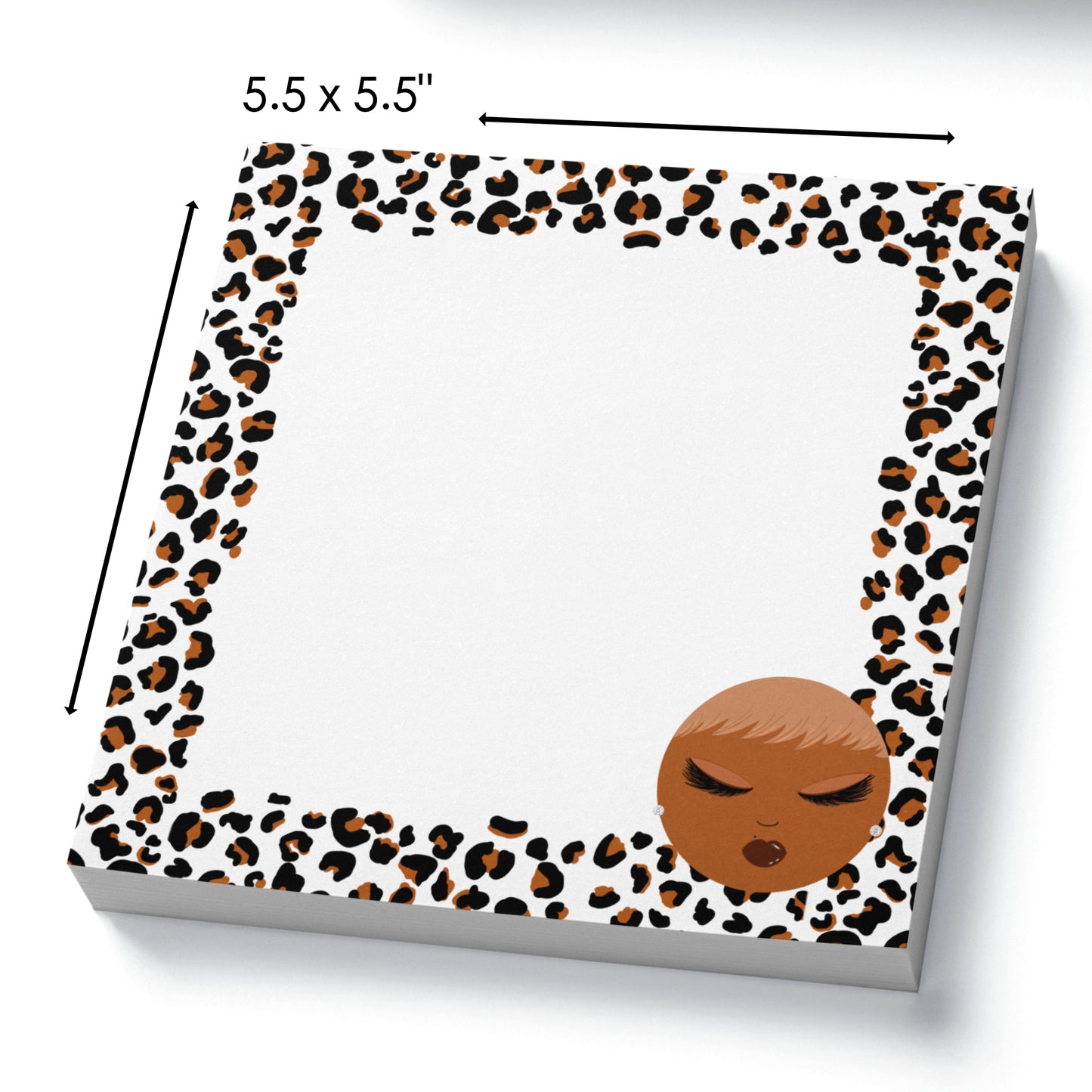 Stephanie Leopard Print Notepad, 5.5"x5.5"