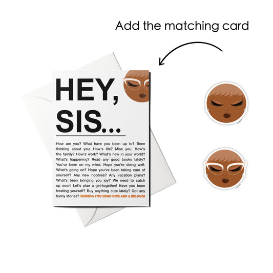 Stephanie with Glasses, Vinyl Sticker