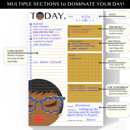 Christi, Today.- Daily Planner Notepad 5.5 x 8.5"