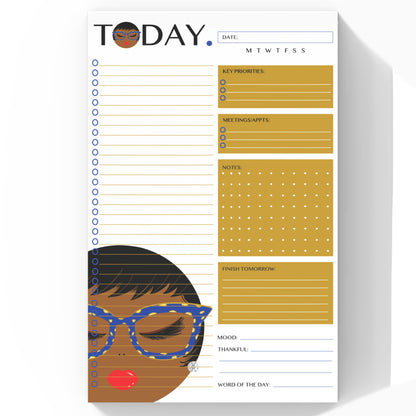 Today., Christi - Daily Planner Notepad 5.5 x 8.5"