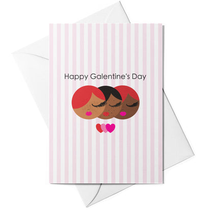 illustrated galentine day woman card