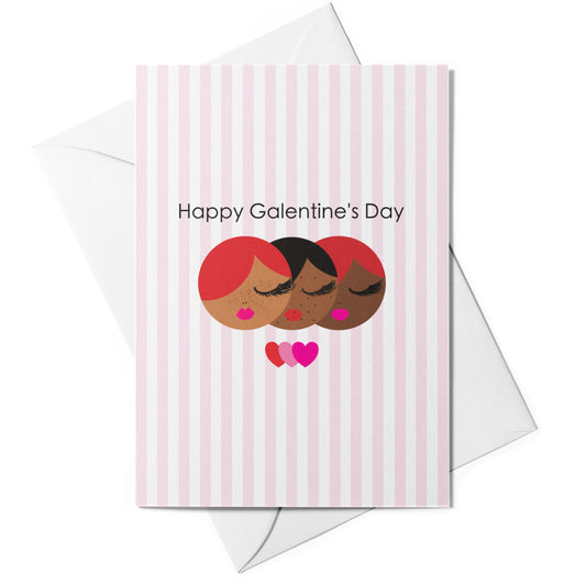 illustrated galentine day woman card