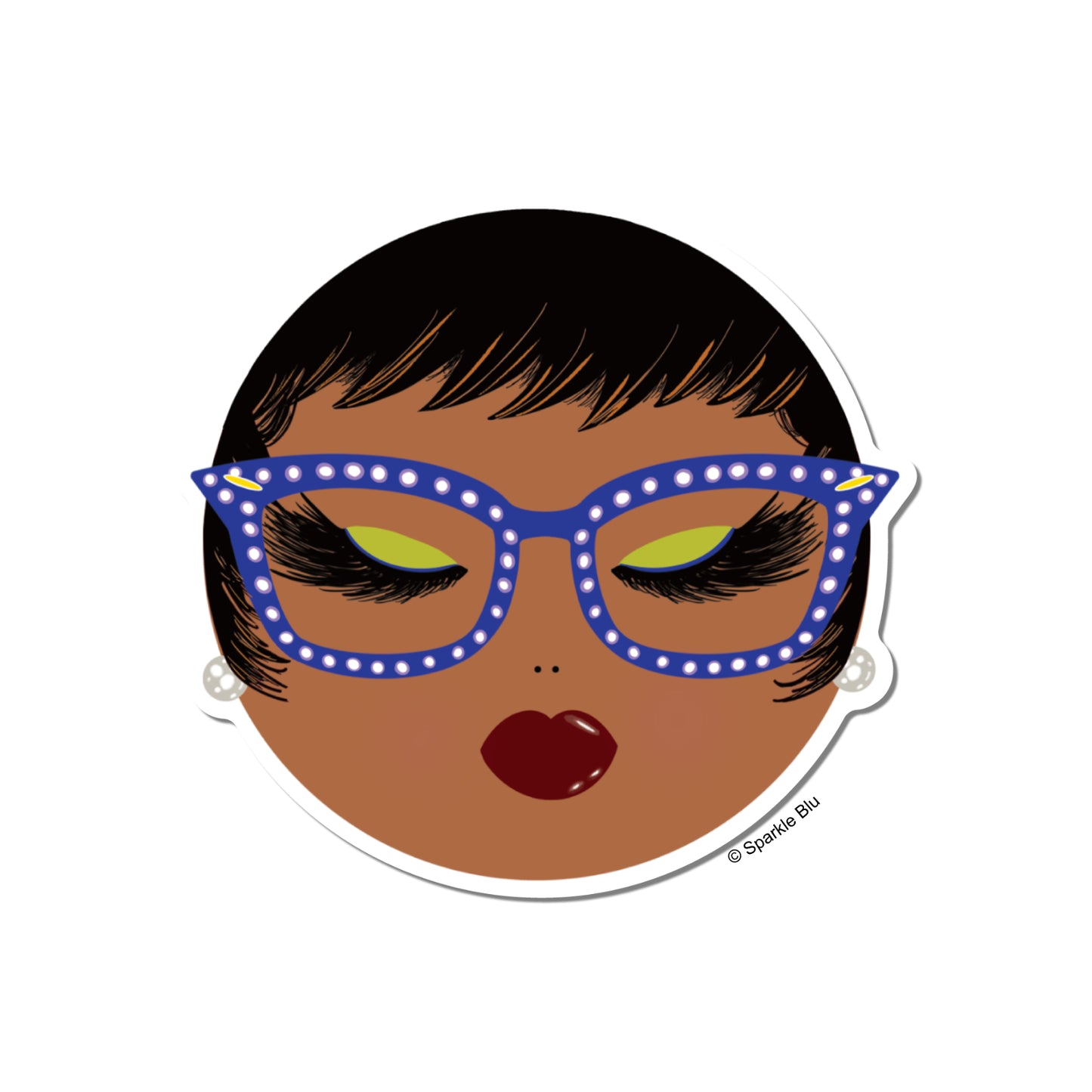 Keisha, Royal Blue & White Vinyl Sticker