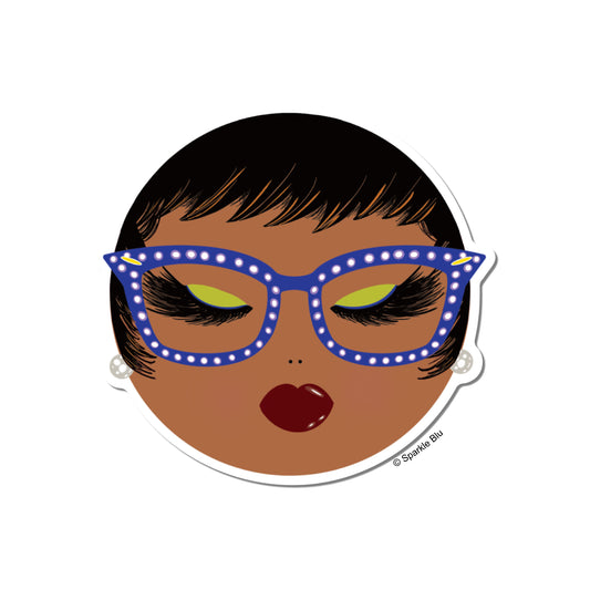 Keisha, Royal Blue & White Vinyl Sticker