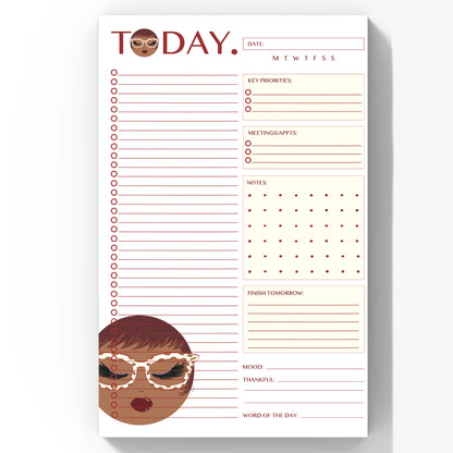 Linda, Today. - Daily Planner Notepad 5.5 x 8.5"