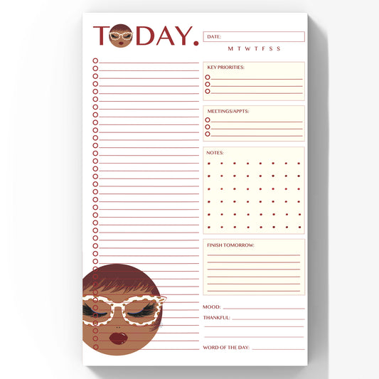 Linda, Today. - Daily Planner Notepad 5.5 x 8.5"