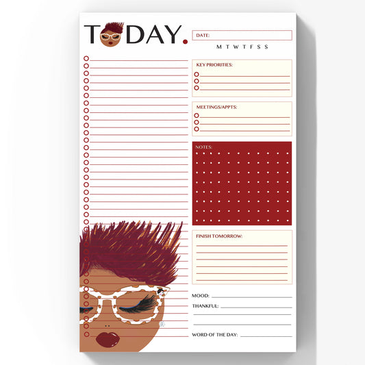Today. Daily Planner Notepad 5.5 x 8.5"