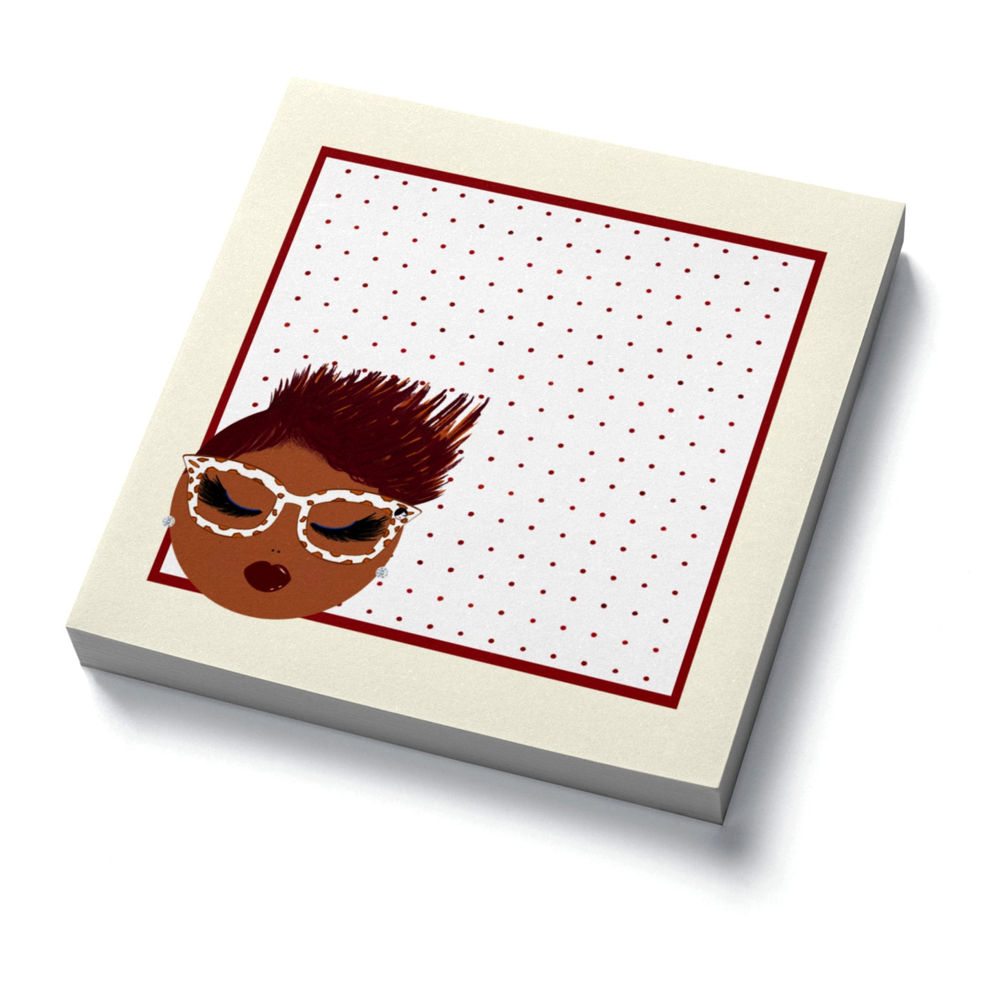 Linda, Crimson & Cream Sticky Notes, Dotted Sheets