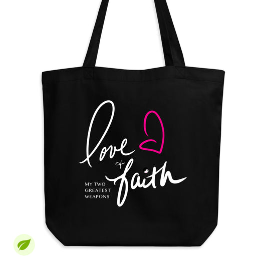 Love & Faith, Organic Cotton Medium Tote Bag