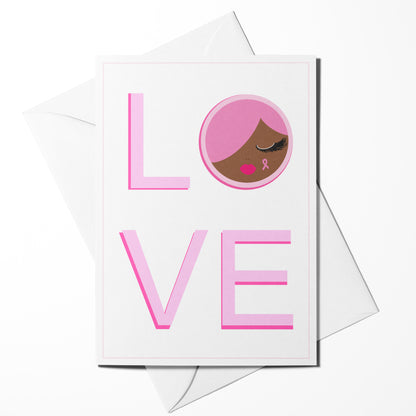 LOVE Breast Cancer Support & Encouragement Greeting Card