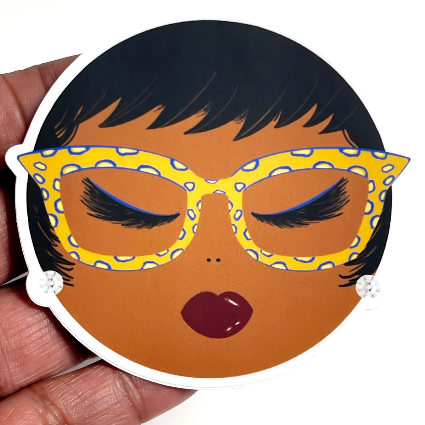 Glenis, Gold & Royal Blue, Vinyl Sticker