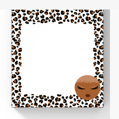 Stephanie Leopard Print Notepad, 5.5"x5.5"