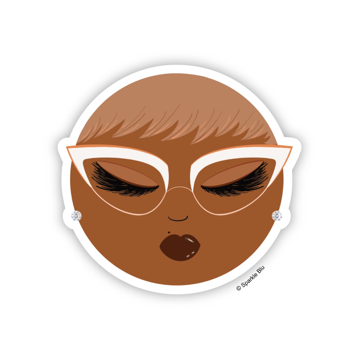 Stephanie with Glasses, Vinyl Sticker