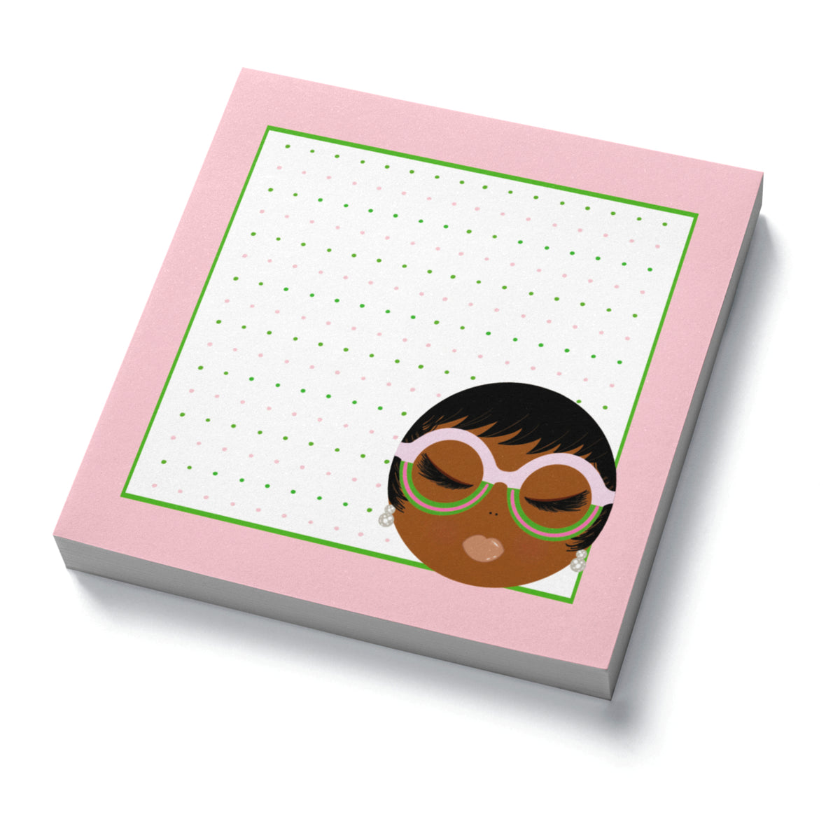 Vivianne, Pink & Green Sticky Notes, Dotted Sheets – Sparkle Blu