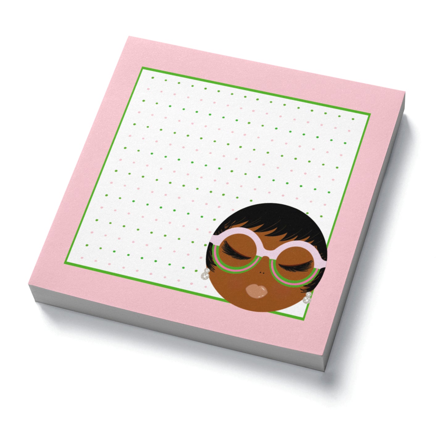 Vivianne, Pink & Green Sticky Notes, Dotted Sheets