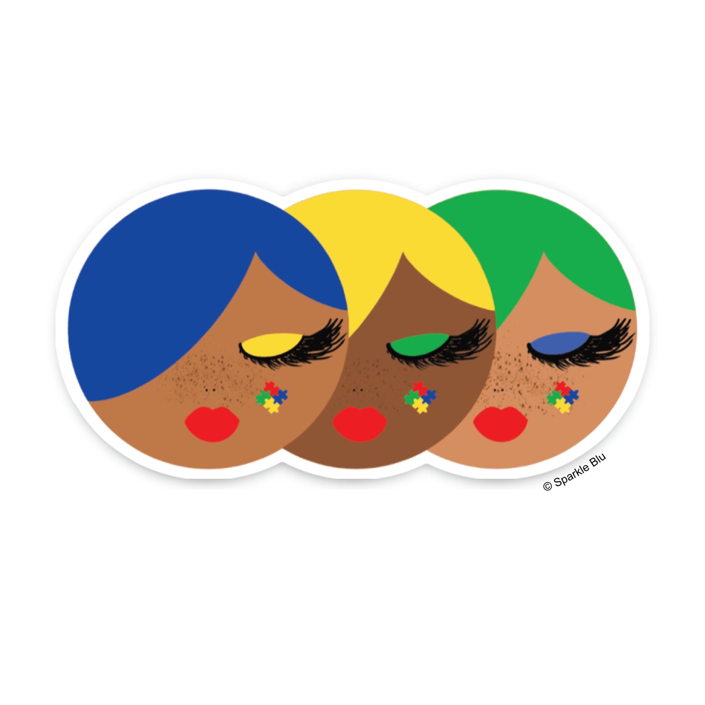 Spectrum Beauties, Autism Awareness Woman Sticker