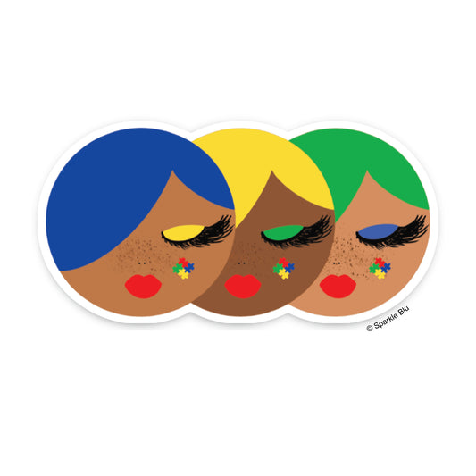 Spectrum Beauties, Autism Awareness Woman Sticker