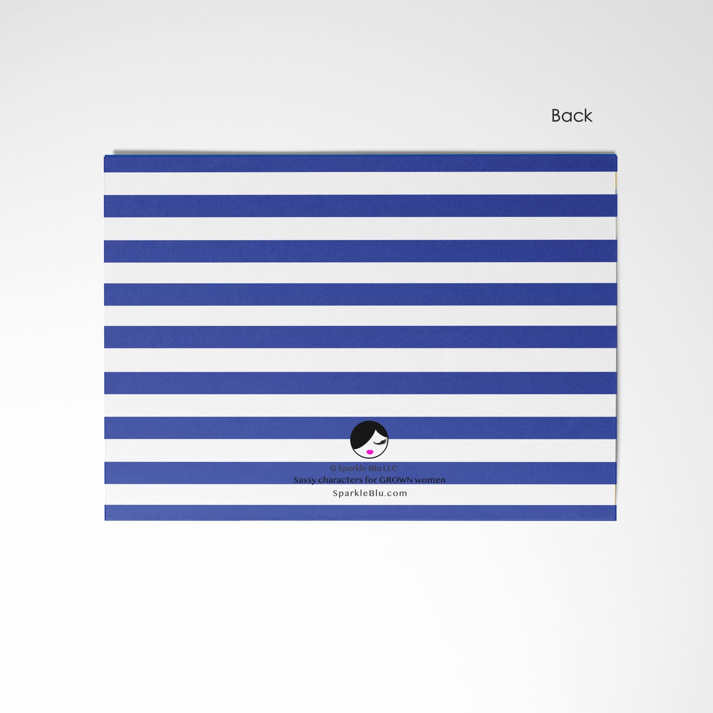 Royal Blue & White Flat Notecard Set (8) + Envelopes