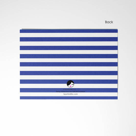 Royal Blue & White Flat Notecard Set (8) + Envelopes