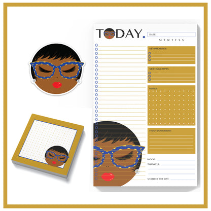 Christi, Royal Blue & Gold Stationery Trio