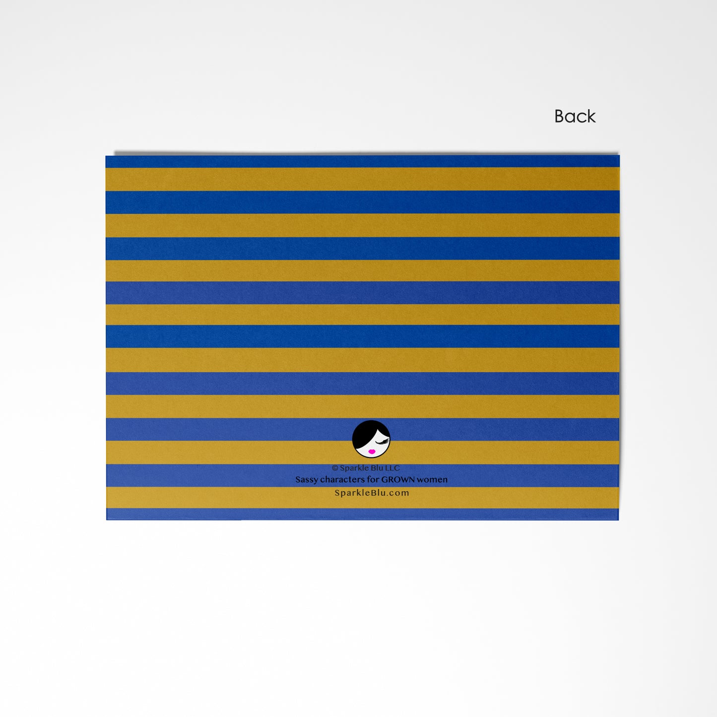 Christi, Royal Blue & Gold Flat Notecard Set (8) + Envelopes