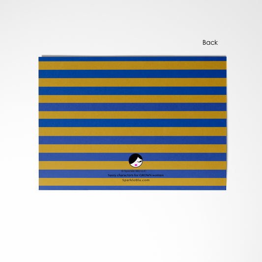 Christi, Royal Blue & Gold Flat Notecard Set (8) + Envelopes