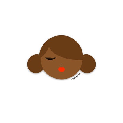 Cinnamon Sticker - Brown Bun Hair