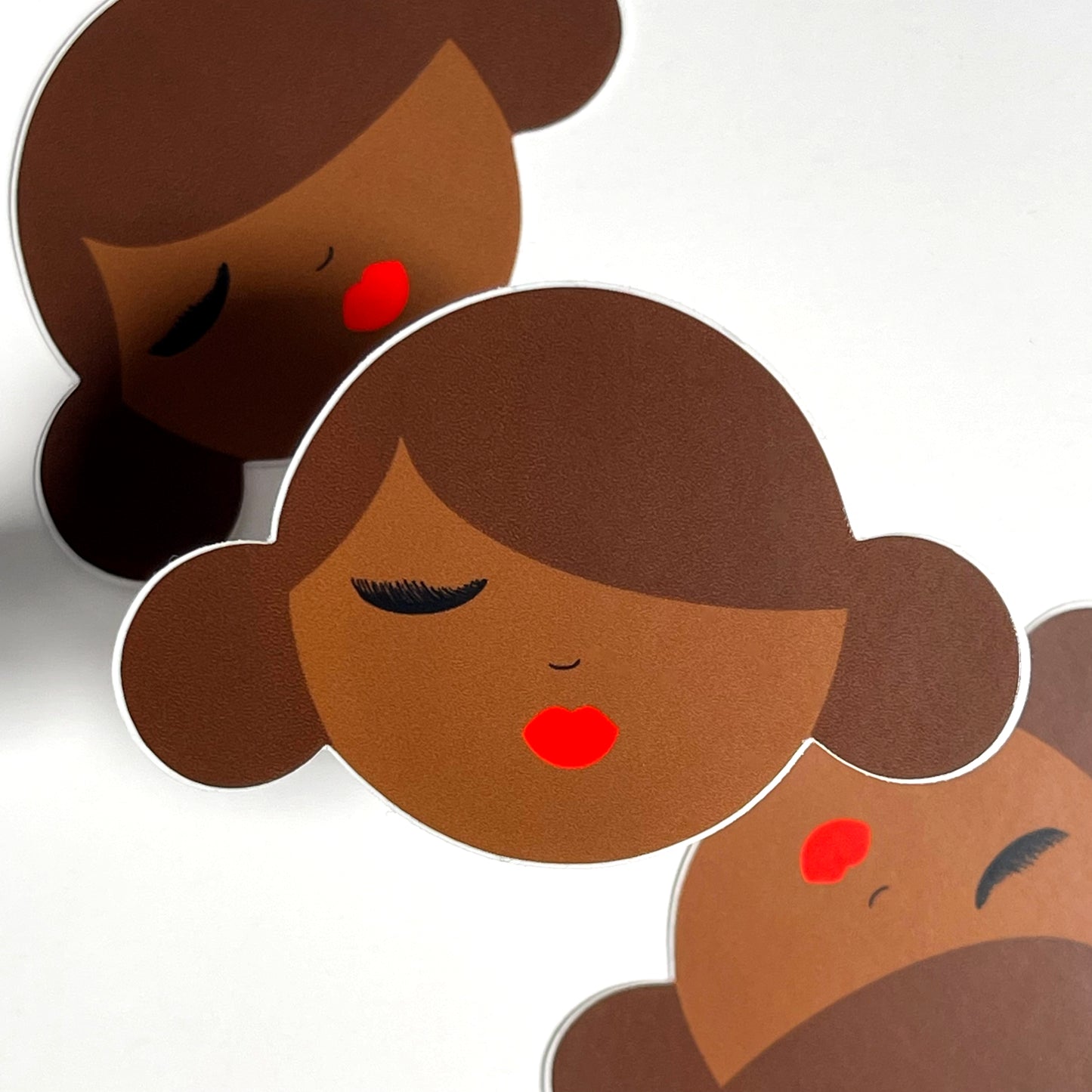 Cinnamon Sticker - Brown Bun Hair