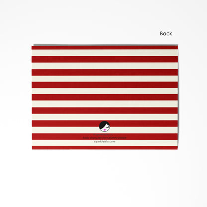 Linda, Crimson & Cream Flat Notecard Set (8) + Envelopes