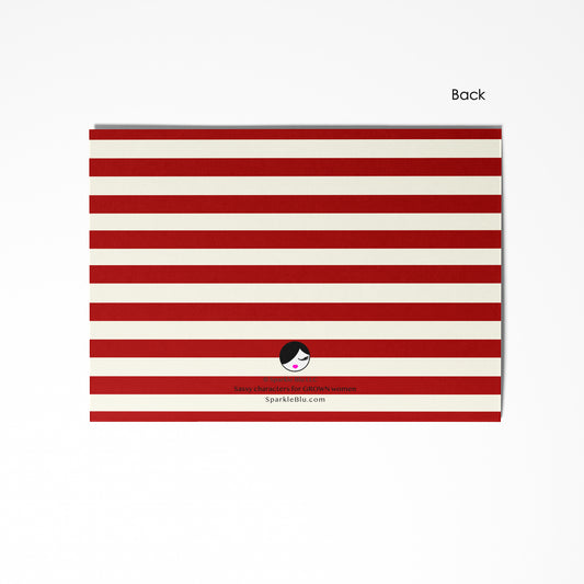 Linda, Crimson & Cream Flat Notecard Set (8) + Envelopes
