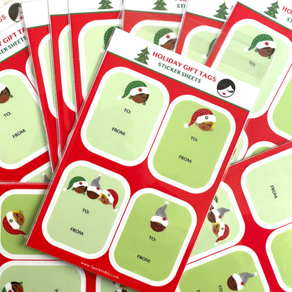 Sleigh Sisters, Holiday Gift Tag Sticker Set - 2 Sheets