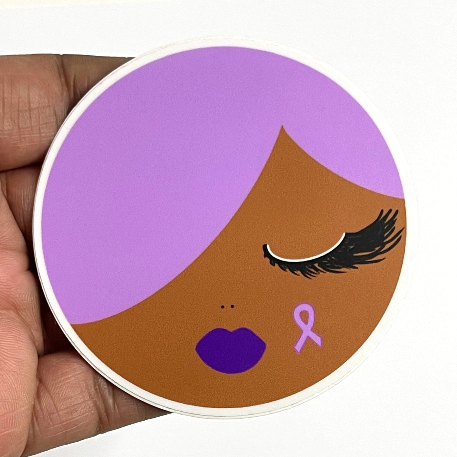 jade purple woman domestic violence awareness waterproof sticker