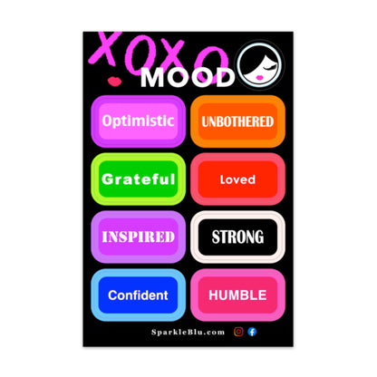 Mood Sticker & Decal Sheet, 9 Colorful Stickers