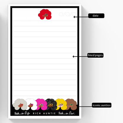 Rich Aunties 5x7" Colorful Notepad
